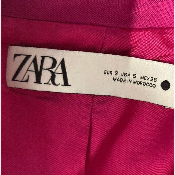 Zara Hot Pink Double Breasted Blazer Longline Oversized Women’s Small - Picture 3 of 13